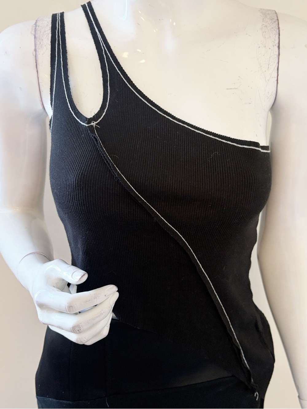 Forever 21 Sami Miro Vintage Vibes One-Shoulder Double Strap Asymmetric Tank Top